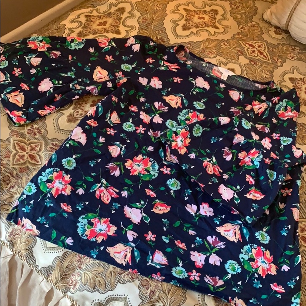 Navy and Floral Top
